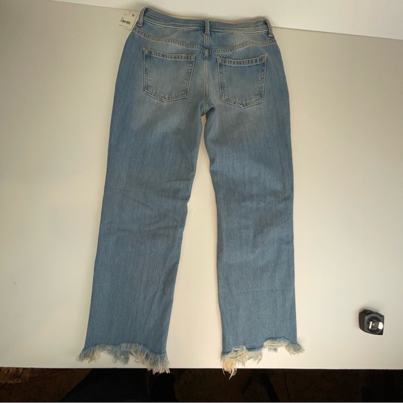 Free People Maggie Mid-Rise Straight-Leg Jeans light stone Wash Sz 26 - Picture 5 of 17